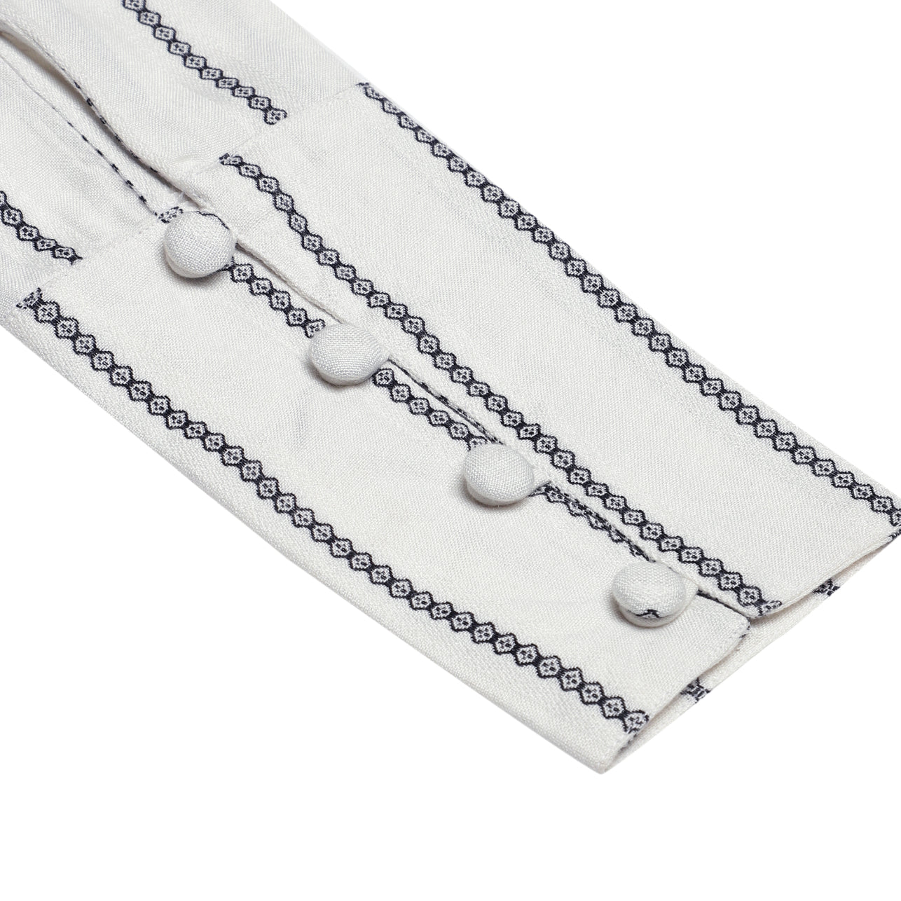 White Jacquard Stripe Top Sanaita