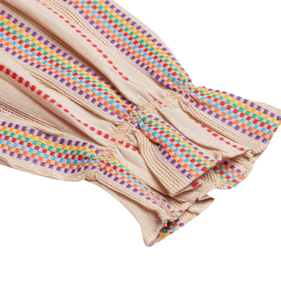 Multi Colour Dobby Textured Beige Top Sanaita