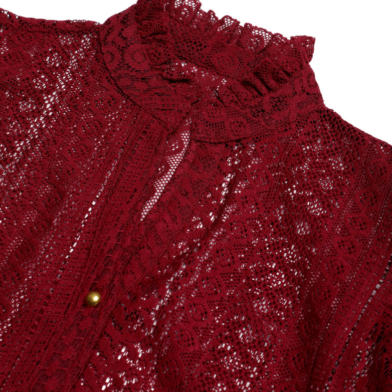 Wine Lace Blouse Sanaita