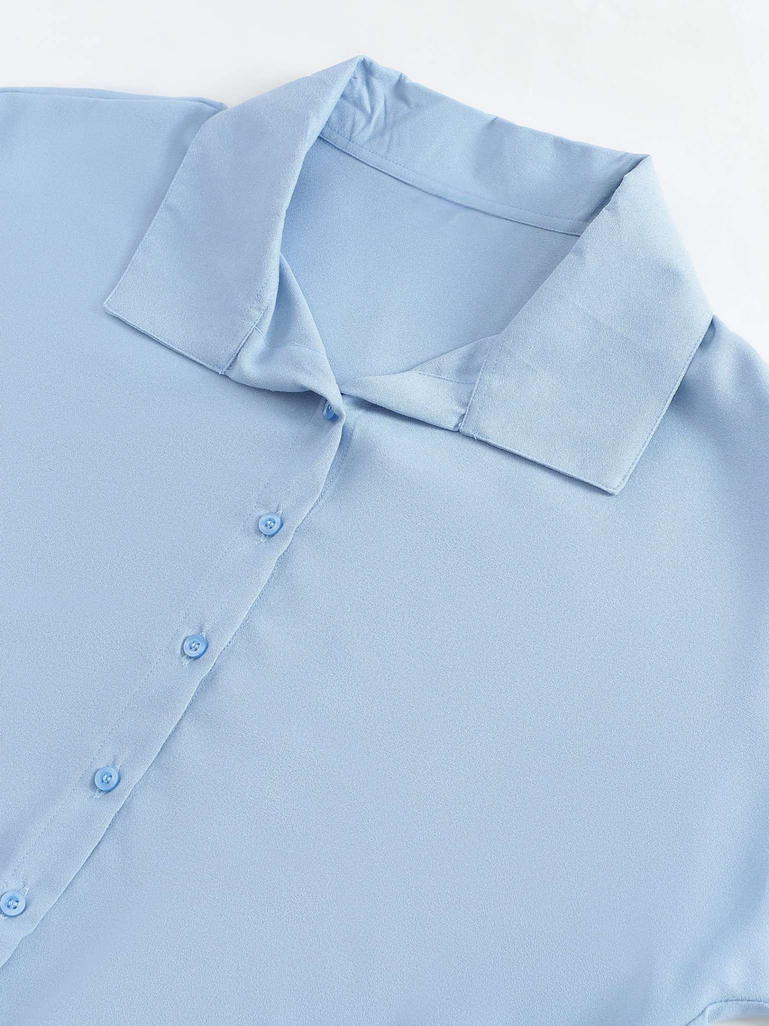 Best Quality Blue Crop Shirt