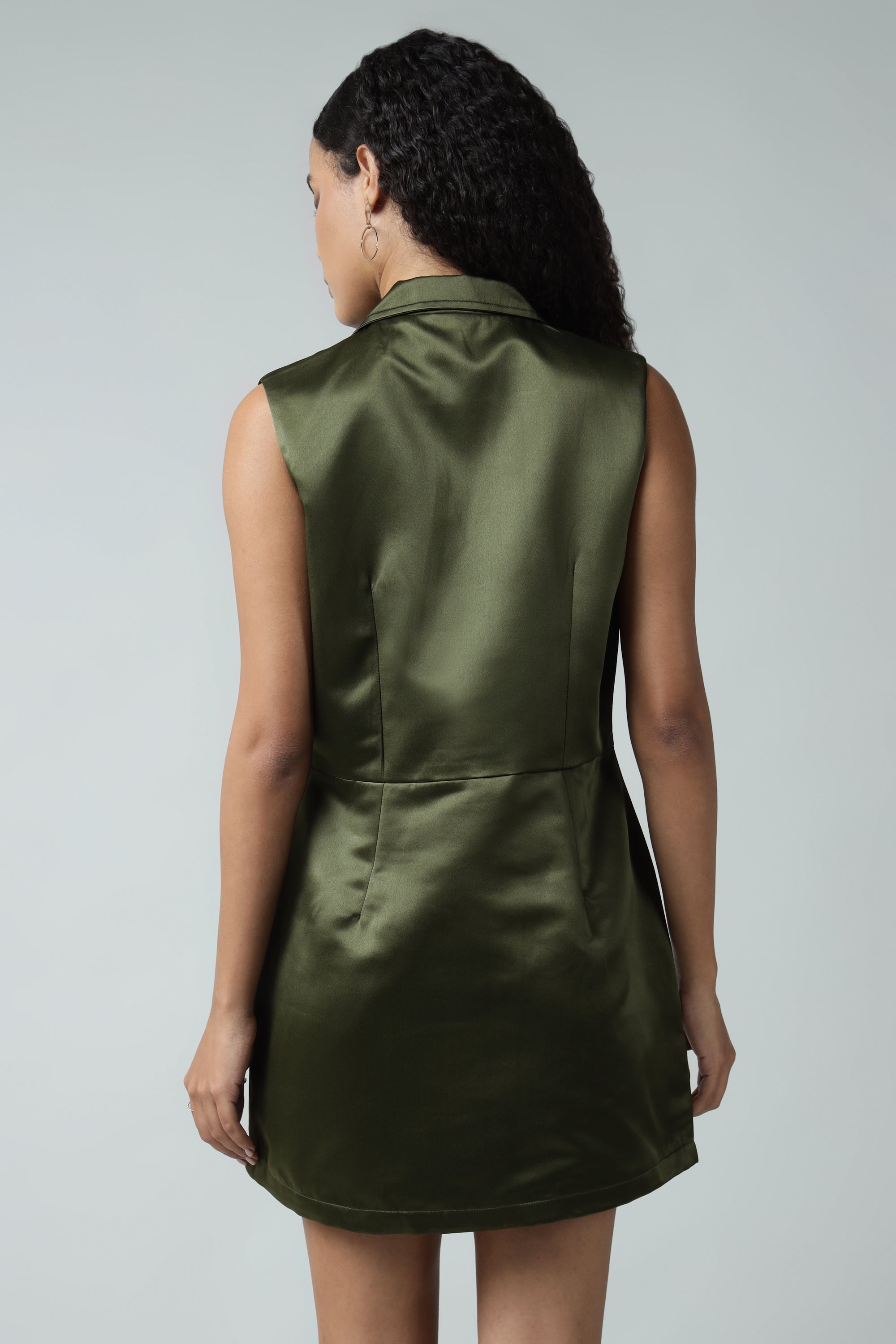 Mud Green Vest Dress Sanaita