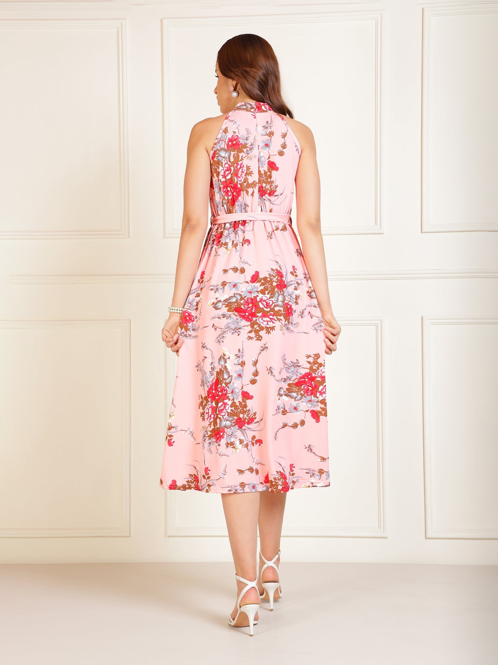 Pink Floral Dress Sanaita