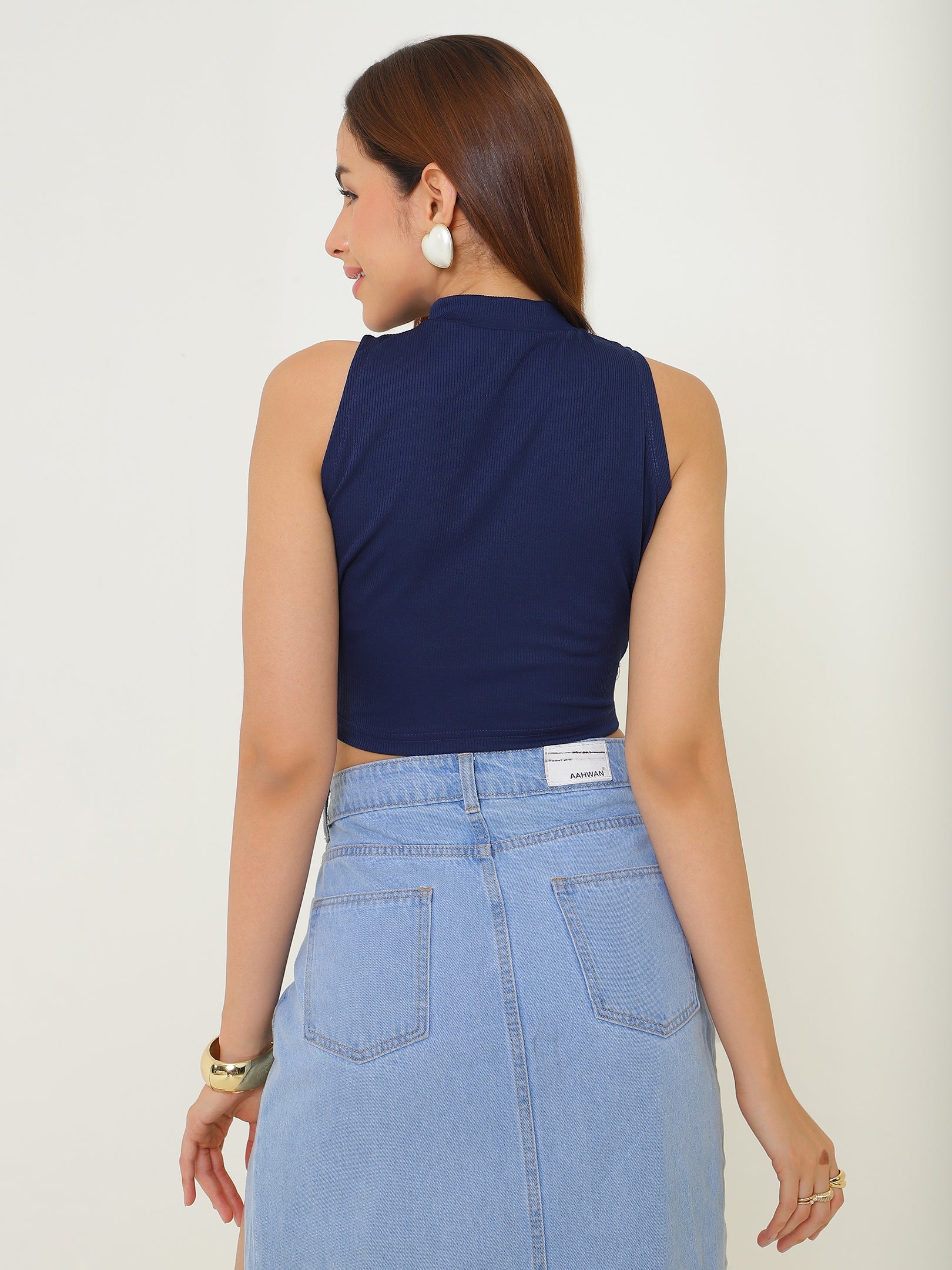 Navy Knot Detail Top Sanaita