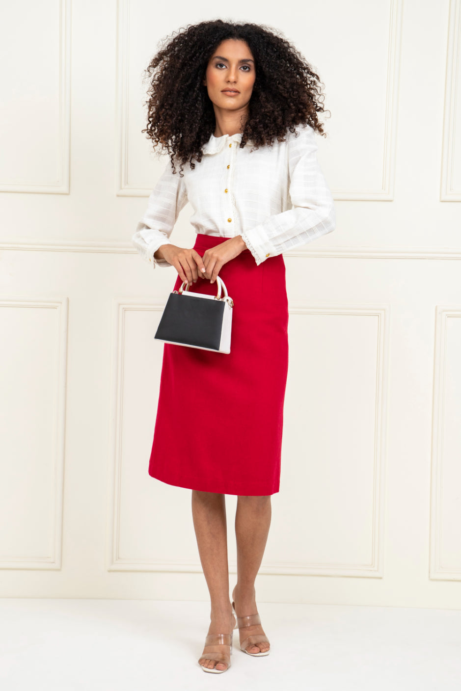 Scallop Collar and Placket Blouse Sanaita