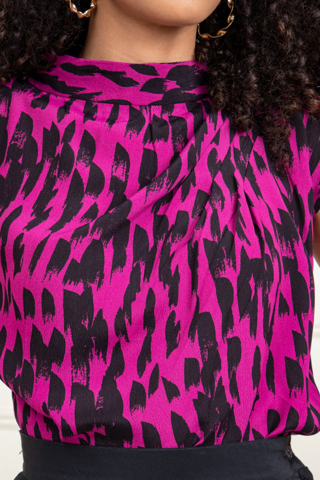Deep Purple Printed Halter Top Sanaita