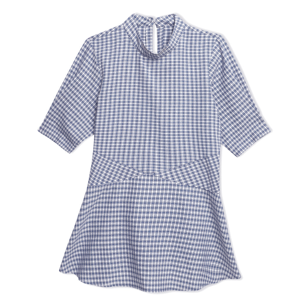 Gingham Check Peplum Sanaita