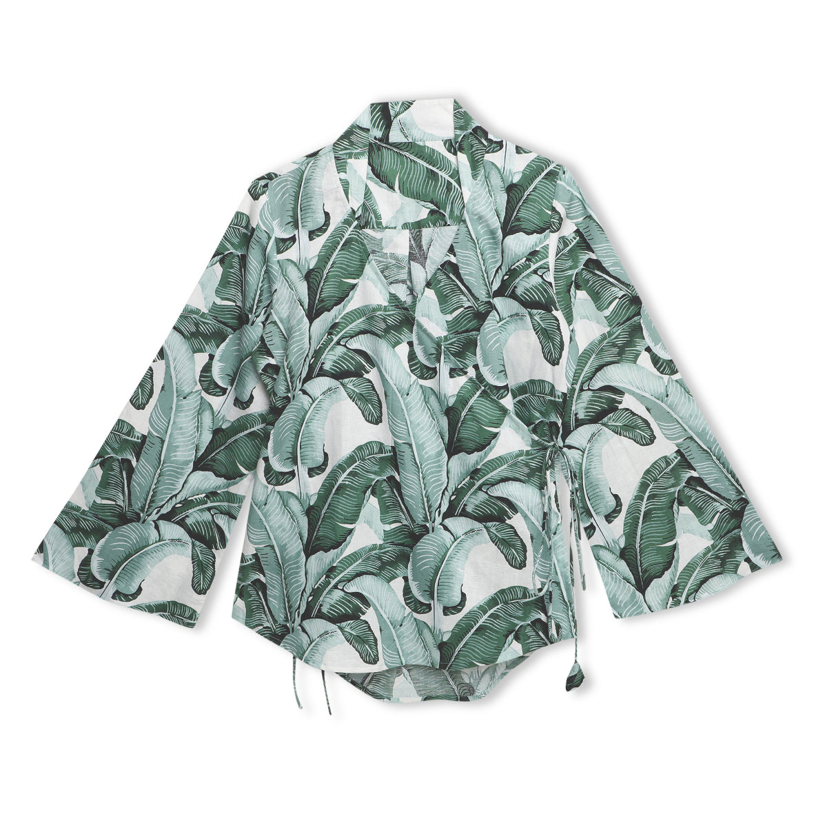 Tropical Print Flared Sleeve Top Sanaita