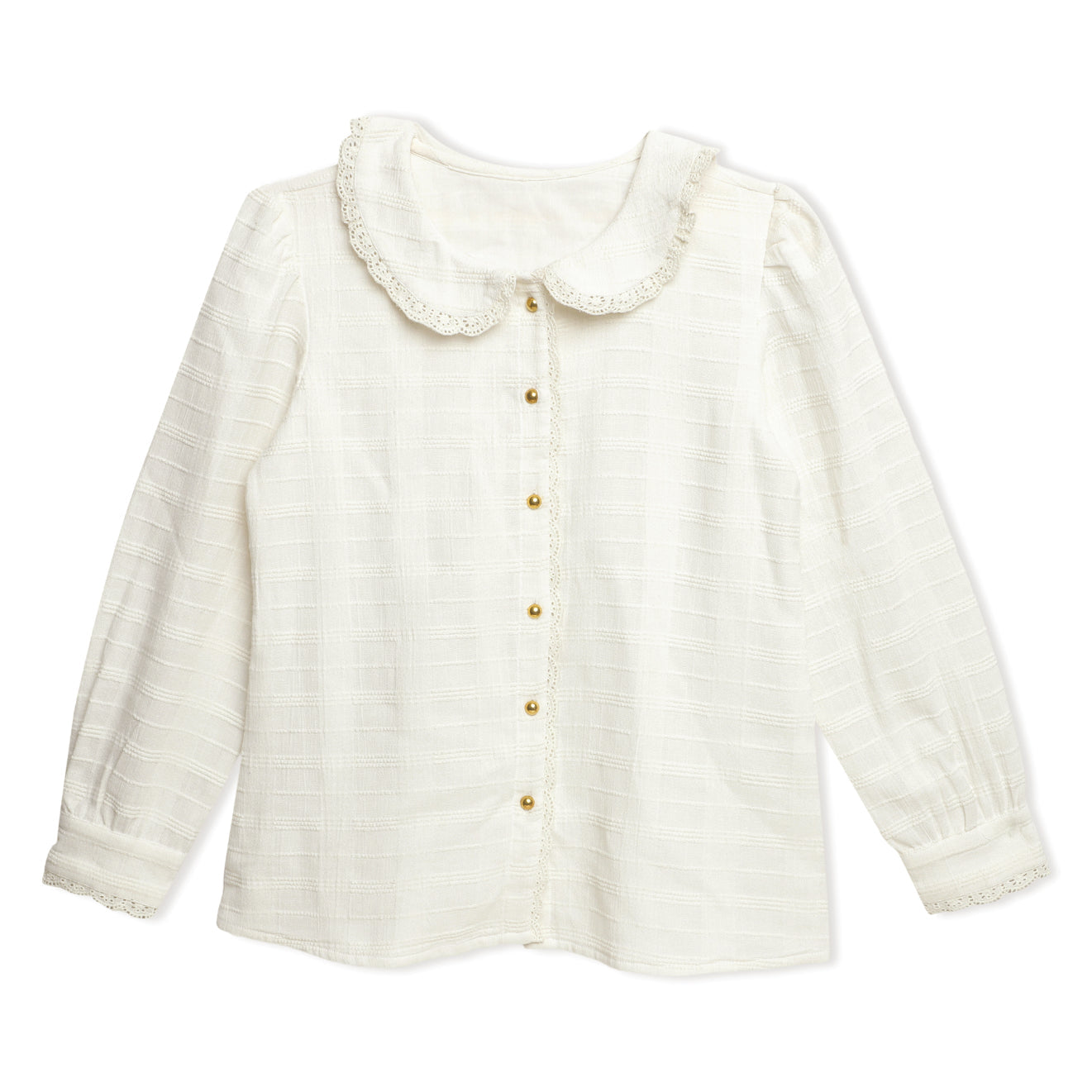 Scallop Collar and Placket Blouse Sanaita
