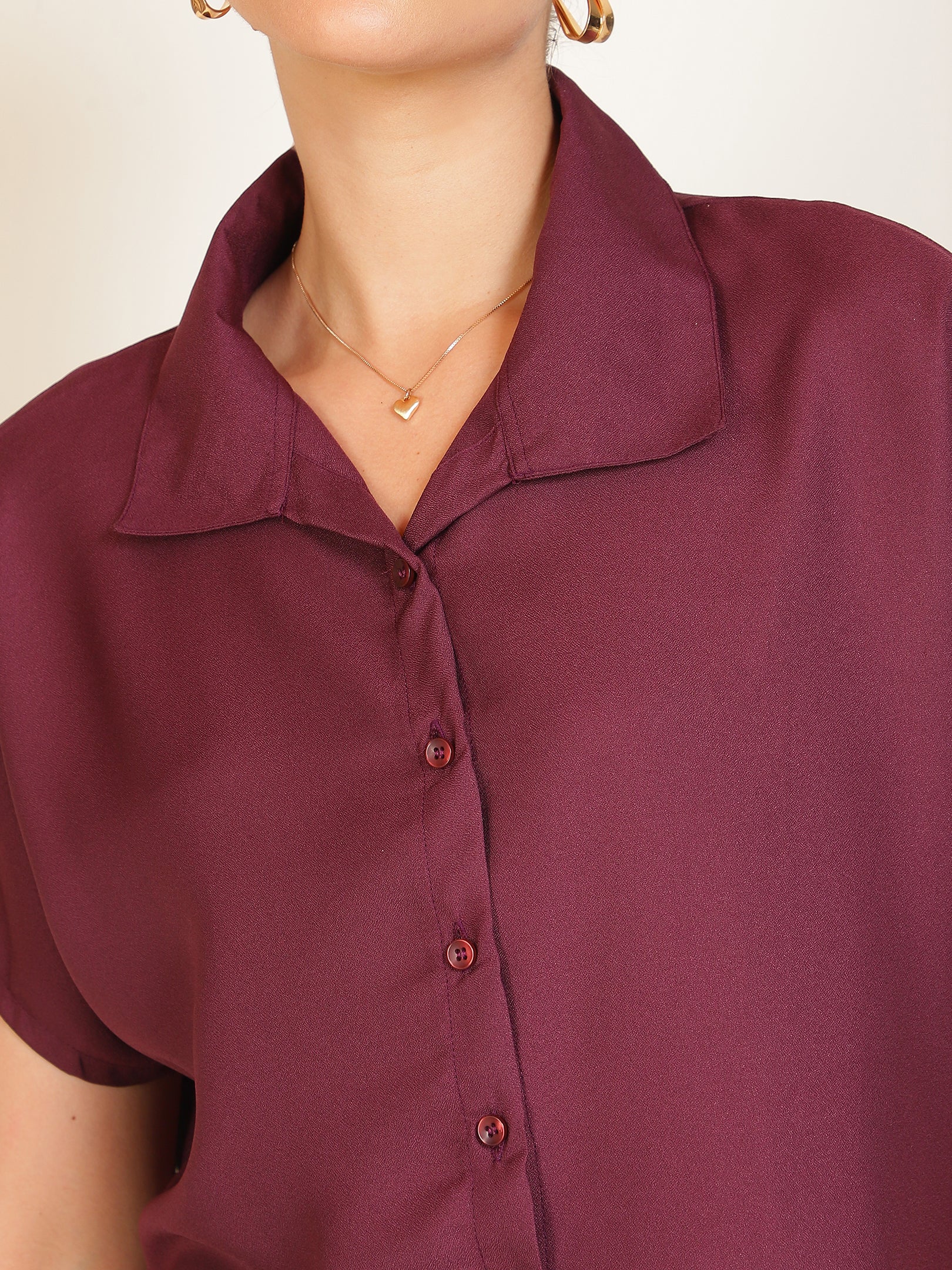 Mauve Crop Shirt