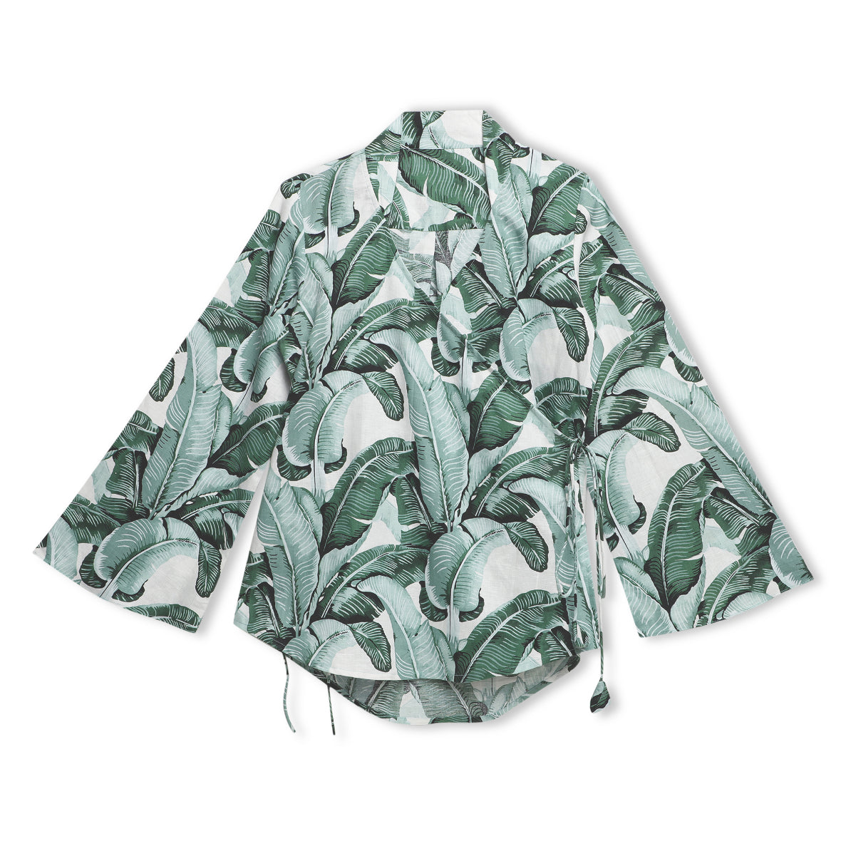 Tropical Print Flared Sleeve Top Sanaita