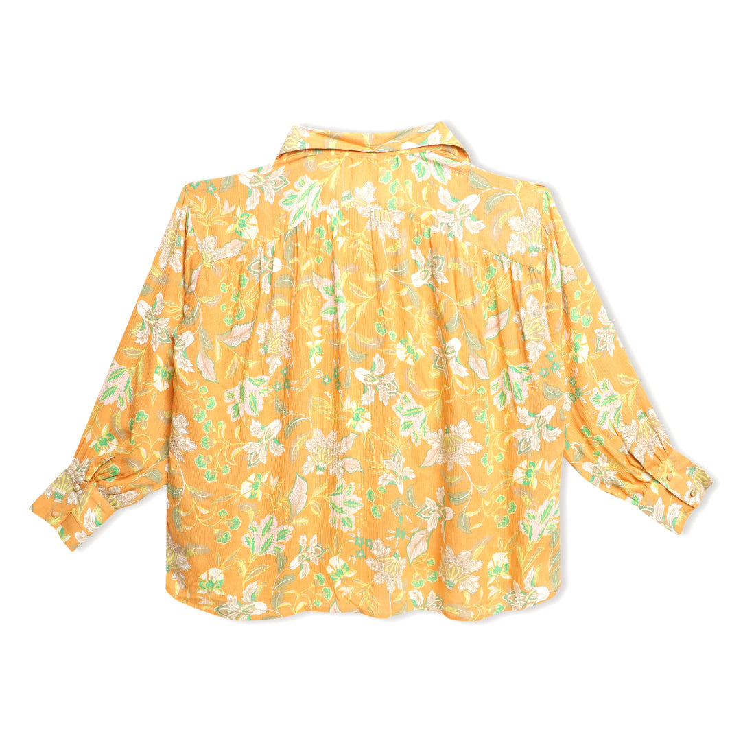 Abstract Print Gathered Loose Fit Top Sanaita