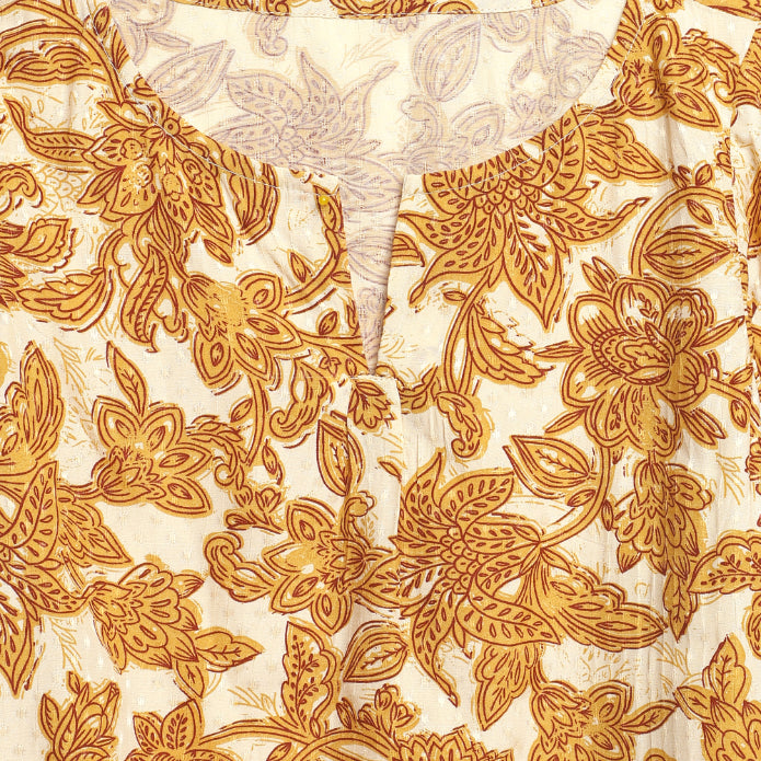 Yellow Printed Boho Top Sanaita