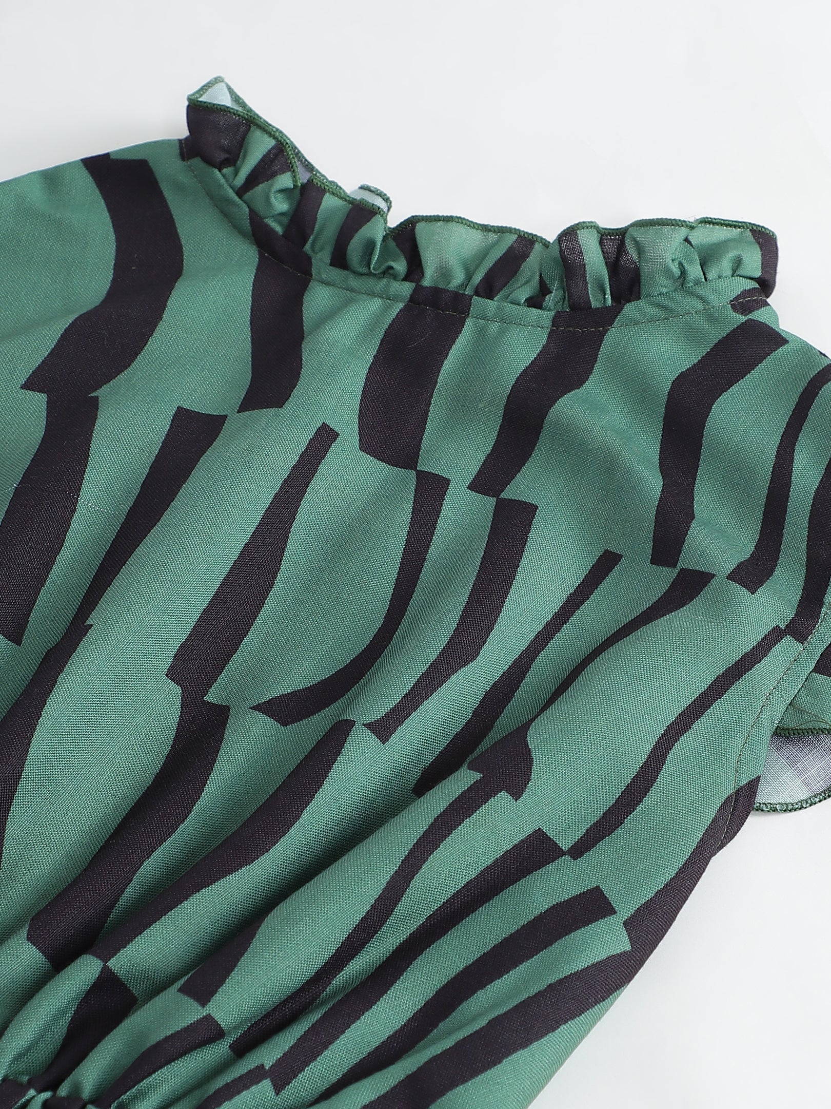 Green Printed Dress Sanaita