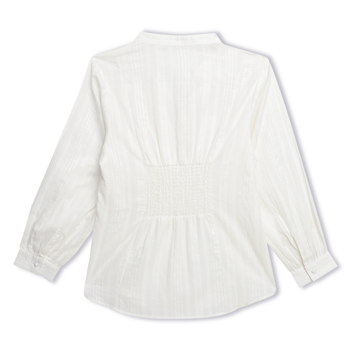 Delicate Dobby Striped Buttoned Blouse Sanaita