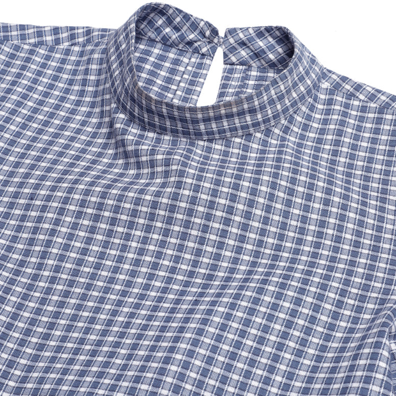Gingham Check Peplum Sanaita