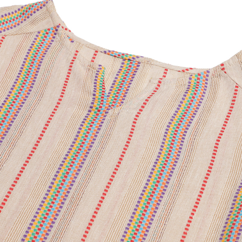 Multi Colour Dobby Textured Beige Top Sanaita