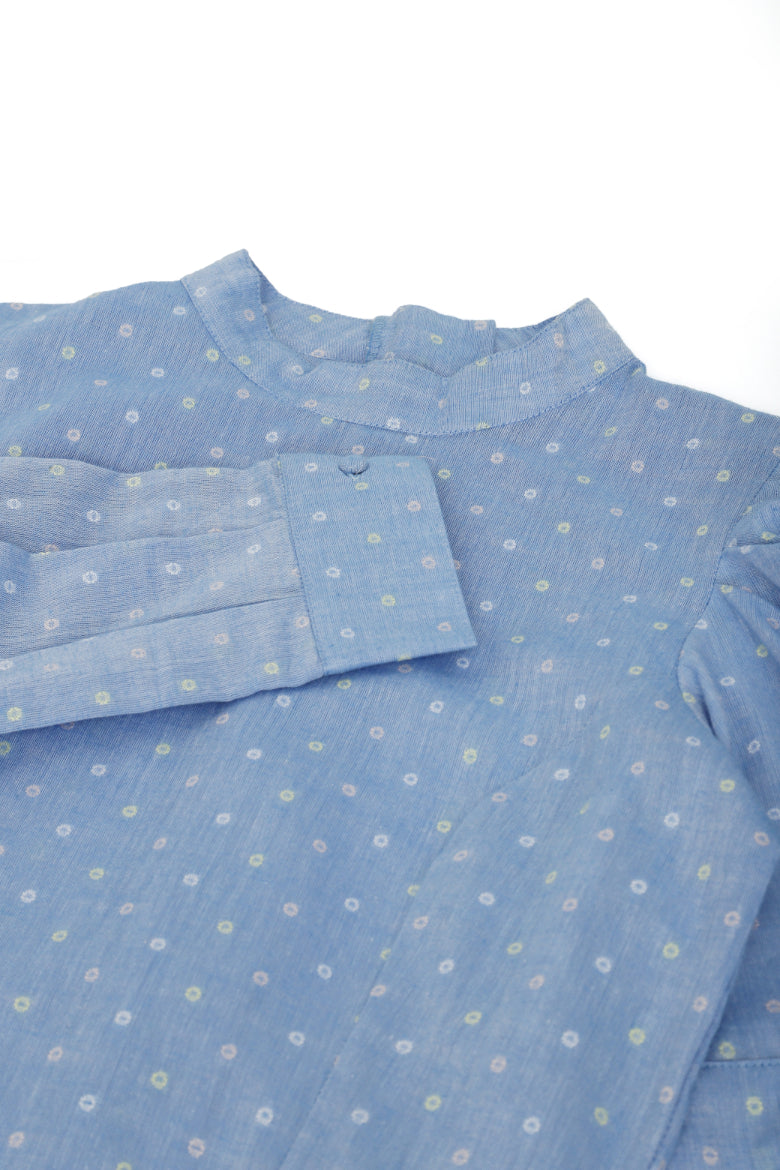 Chambray Dobby Structured Stylised Dress Sanaita