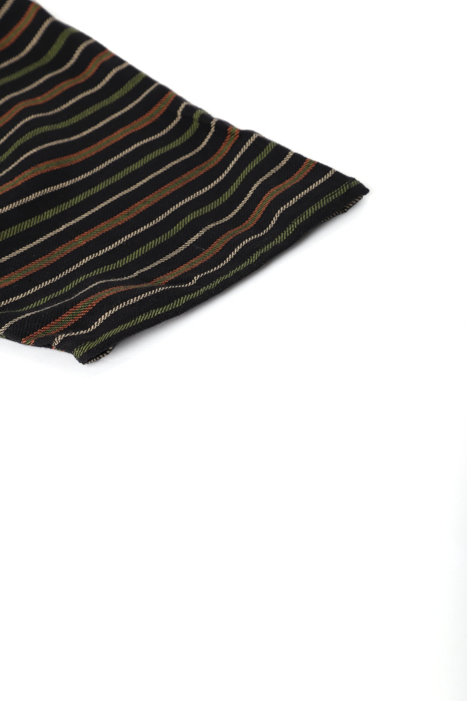 Bat Sleeve Overlap Look Black Striped Dress Sanaita