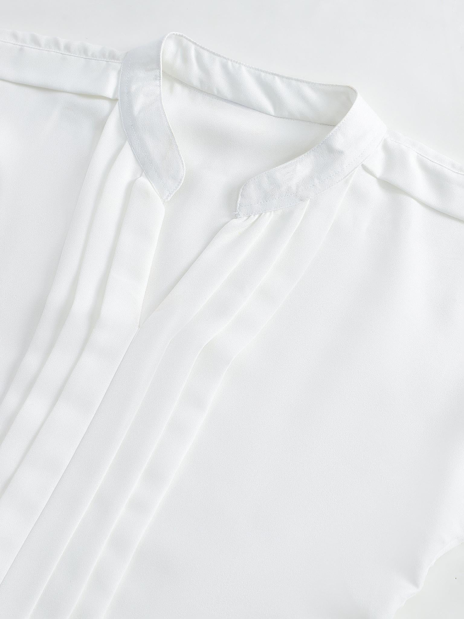 White Pleated Blouse Sanaita