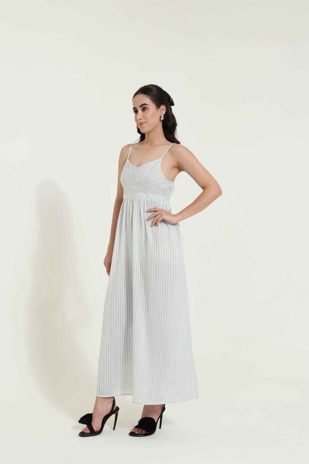 Blue Striped Strappy Summer Dress Sanaita