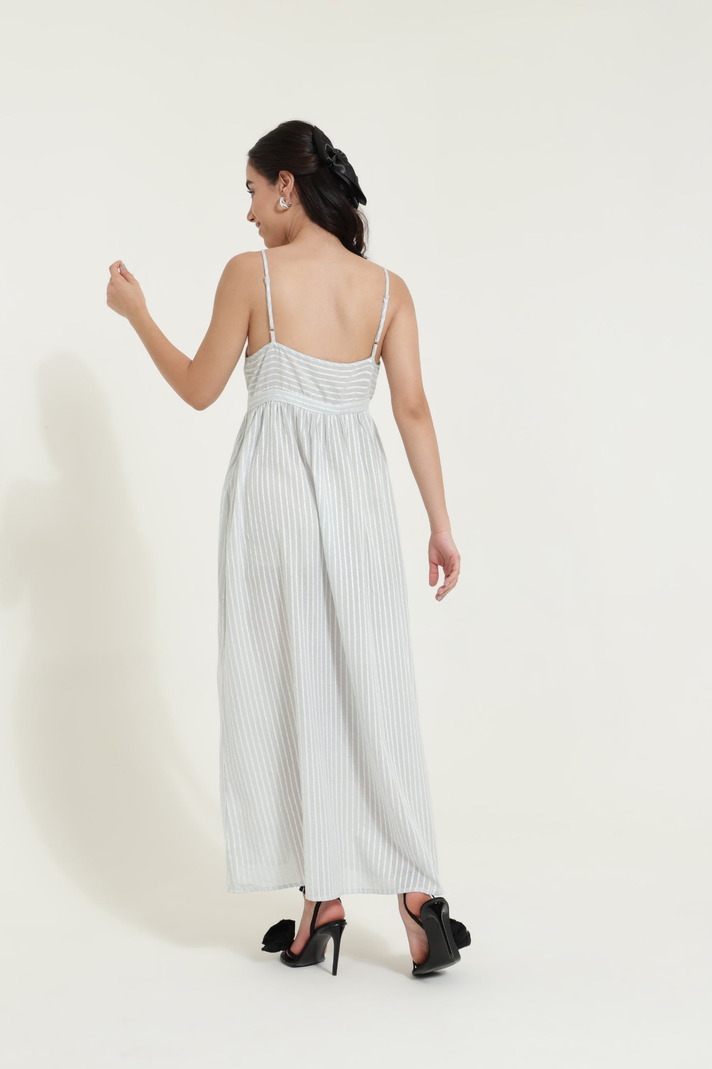 Blue Striped Strappy Summer Dress Sanaita