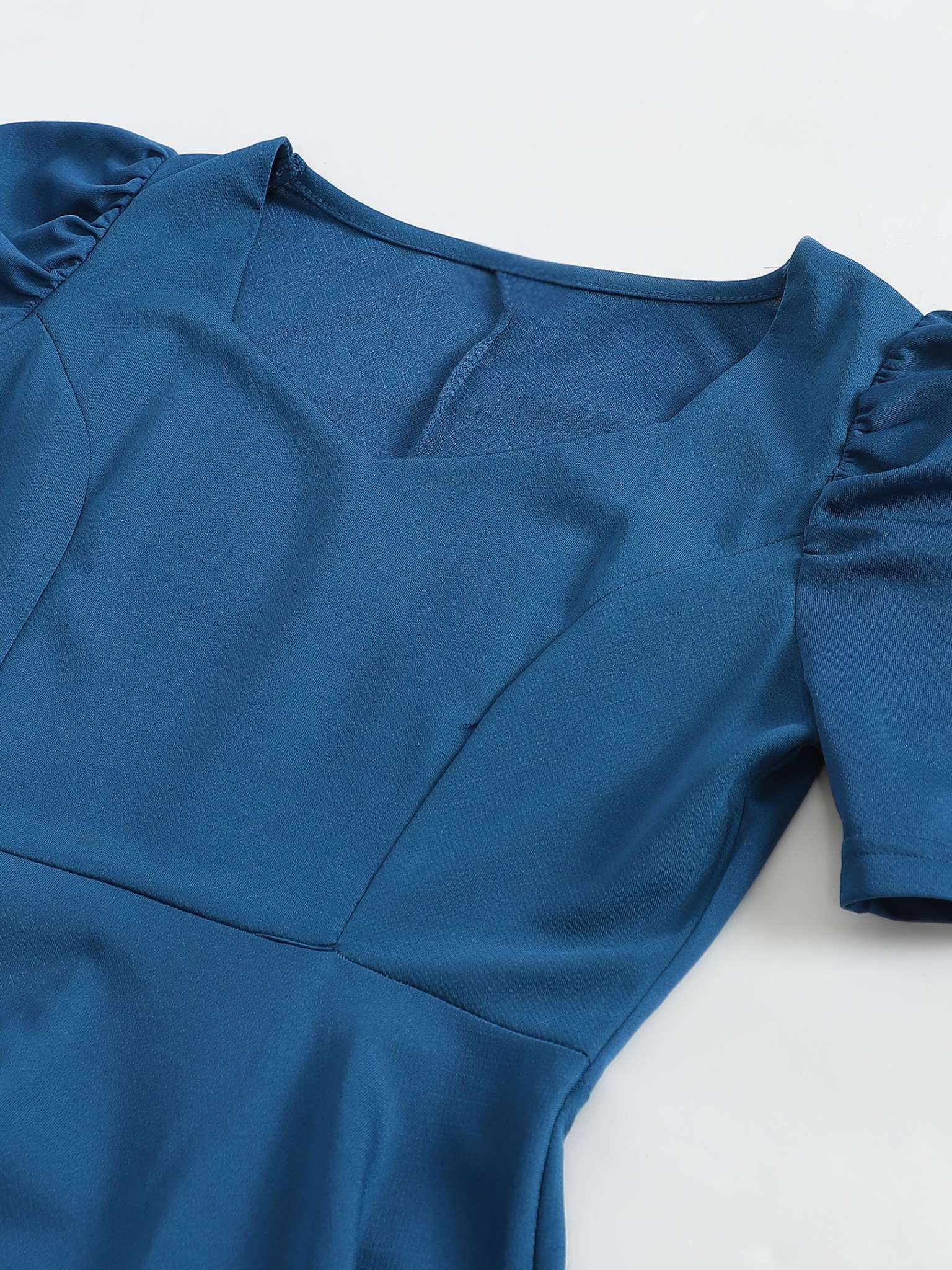 Navy Blue Aline Flared Dress Sanaita