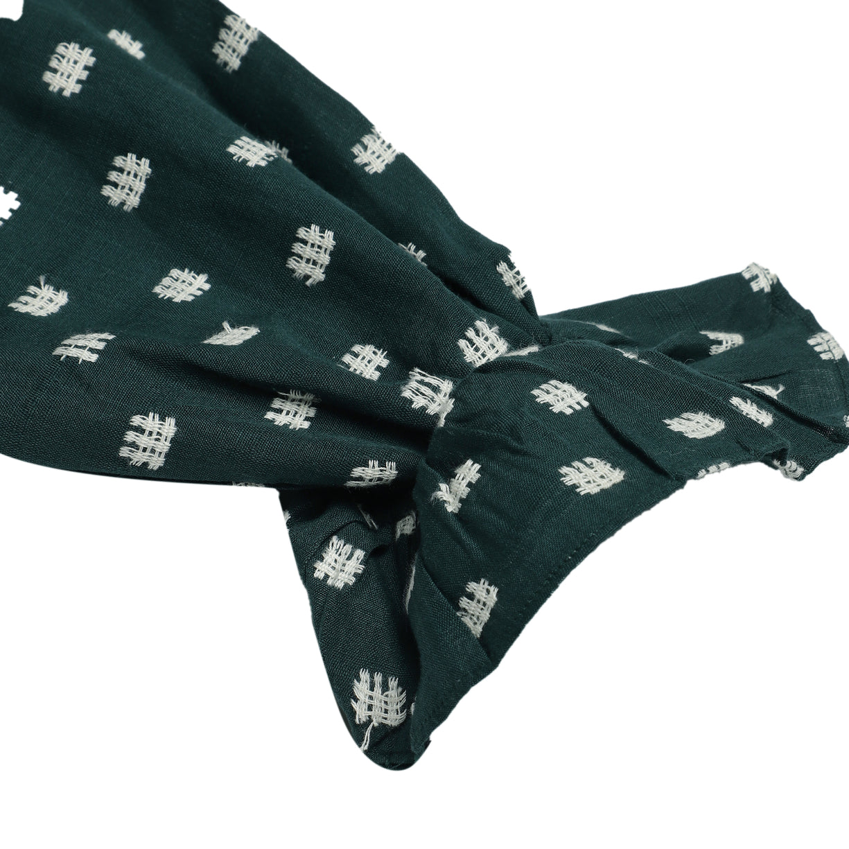 Green Dobby Frill Shirt Sanaita