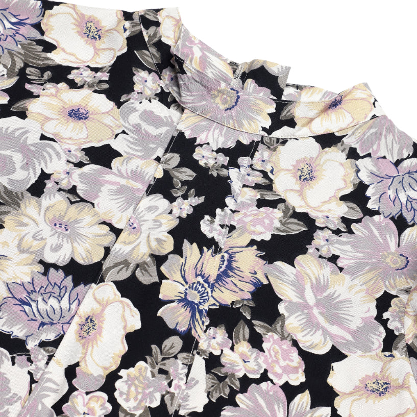 Floral Print Neck Tie Style Top Sanaita