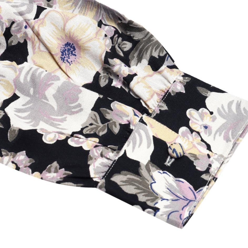 Floral Print Neck Tie Style Top Sanaita