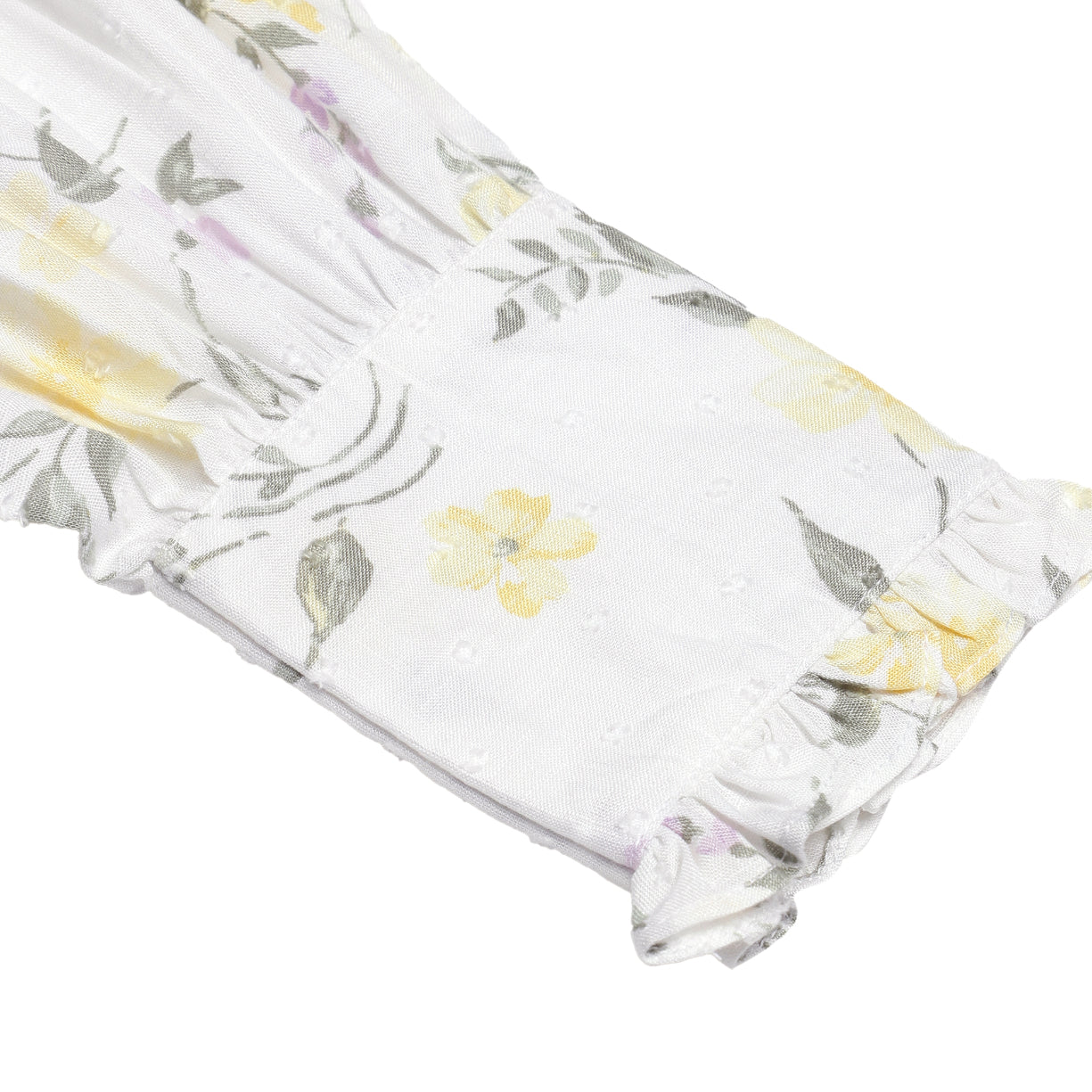 Feisty Floral Dobby Pin Tuck Detail Top Sanaita