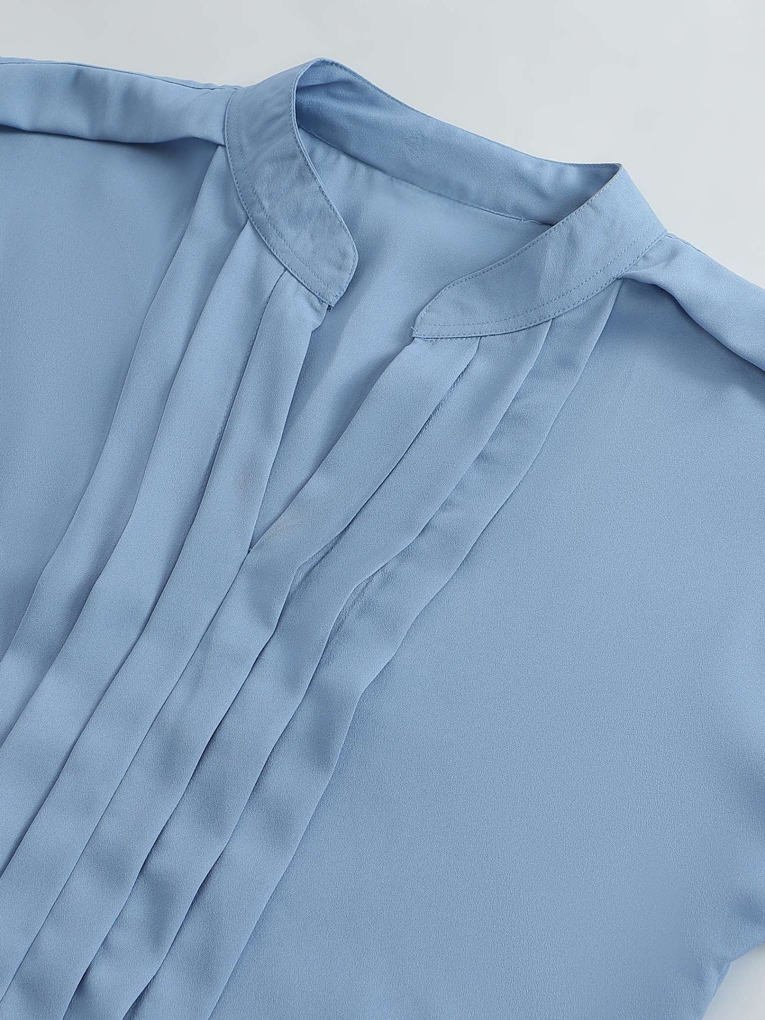Blue Pleated Blouse Sanaita