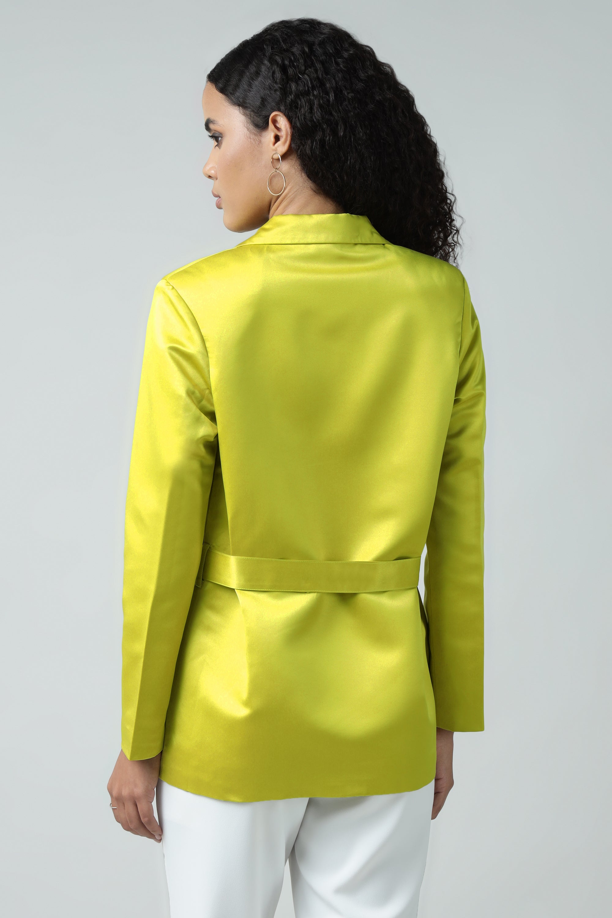 Shine Cocktail Yellow Belted Blazer Sanaita