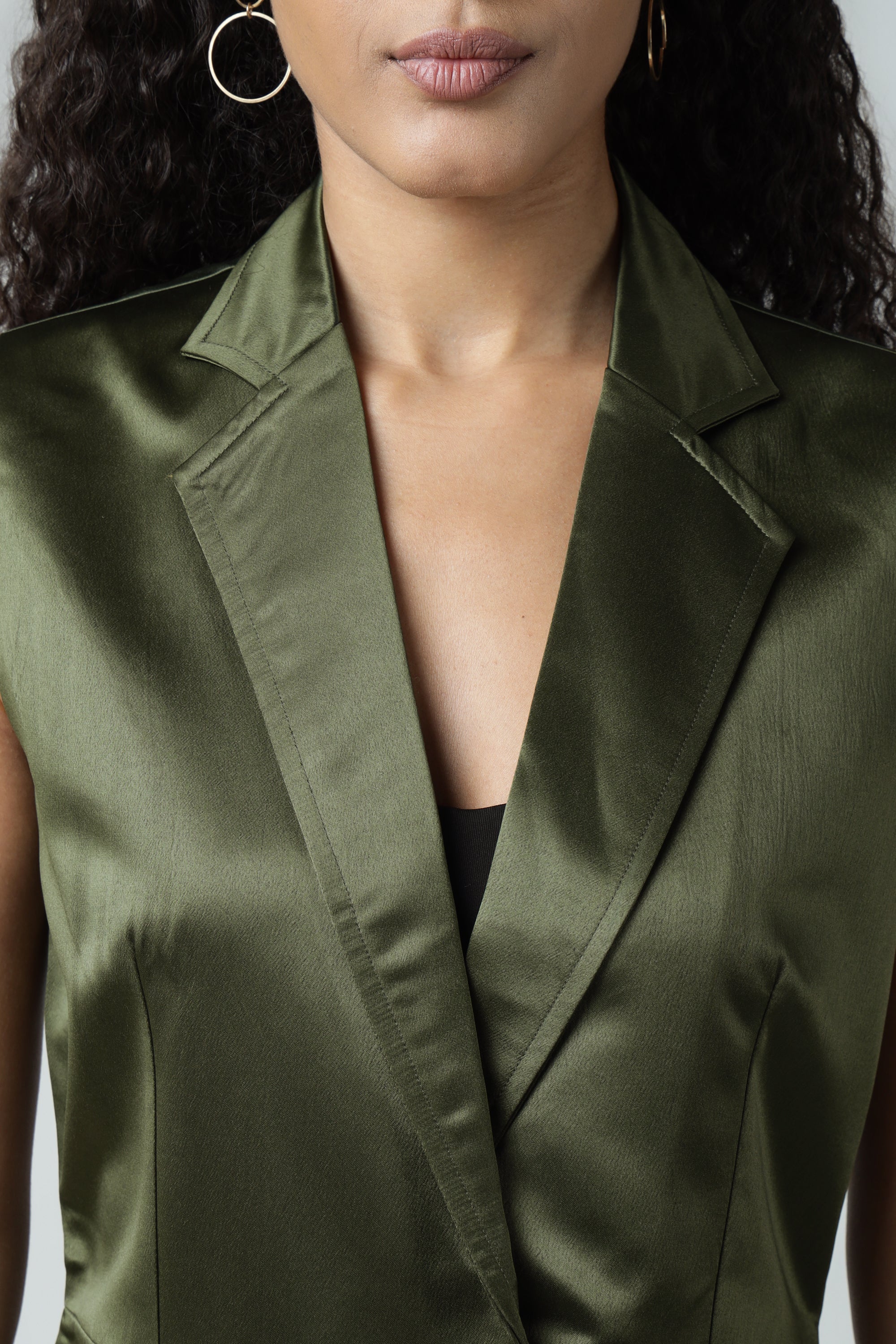 Mud Green Vest Dress Sanaita