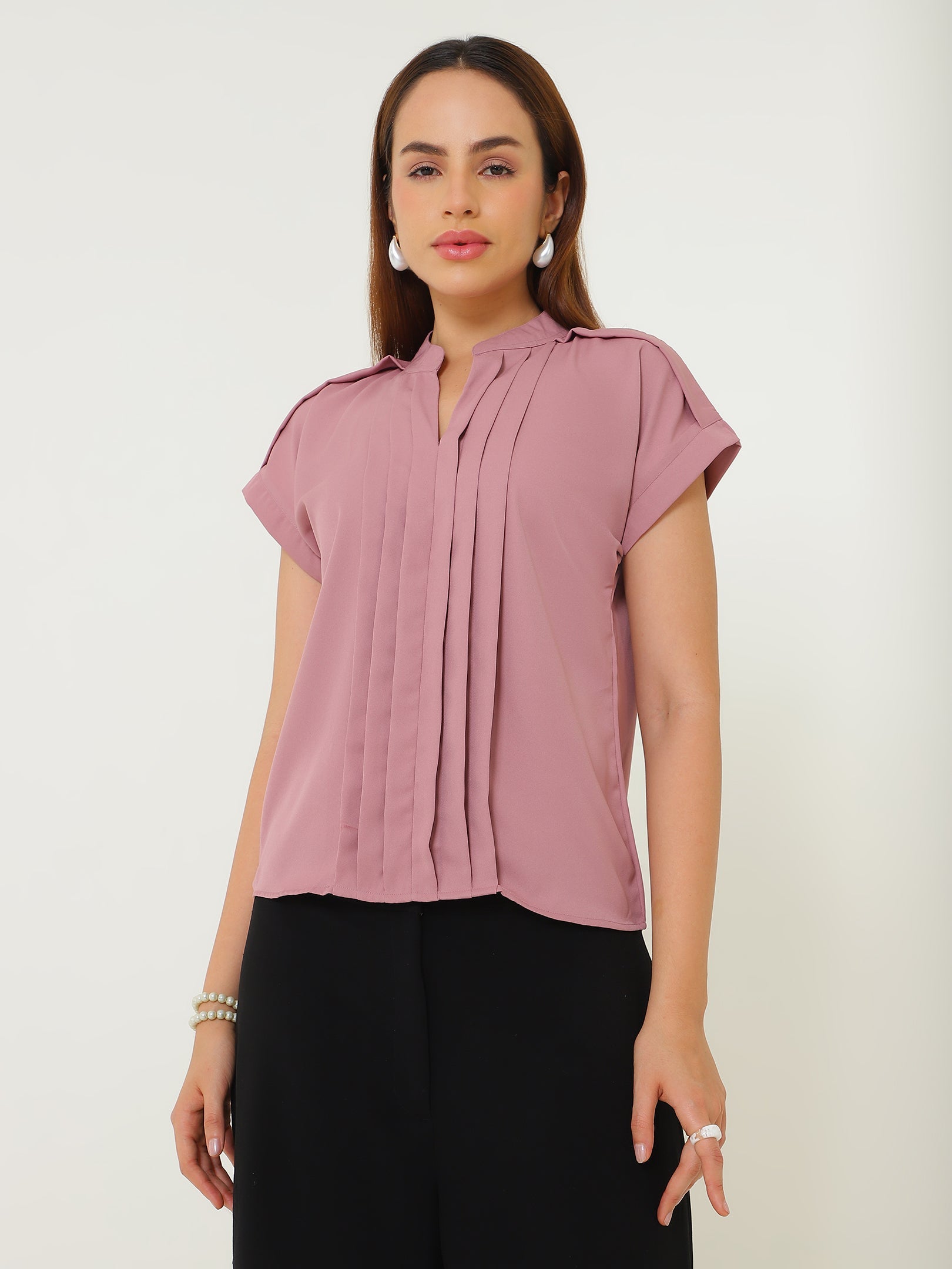 Pink Pleated Blouse Sanaita