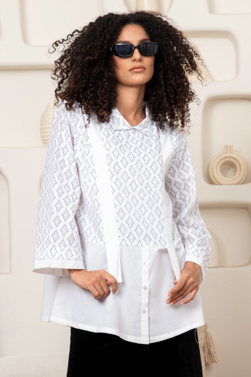 Double Layer Jacquard Statement Shirt Sanaita
