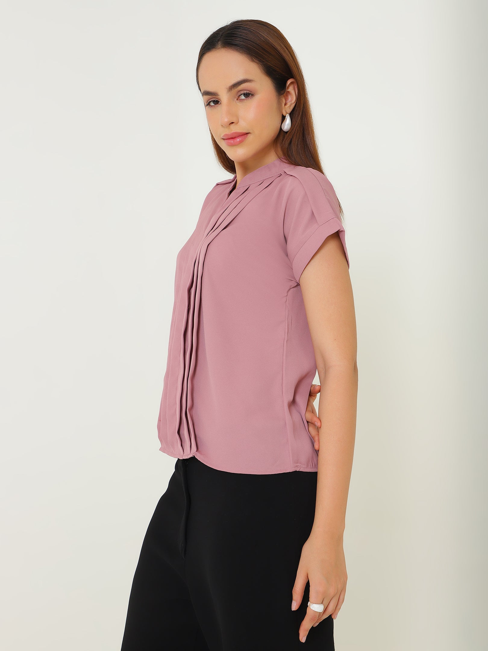 Pink Pleated Blouse Sanaita