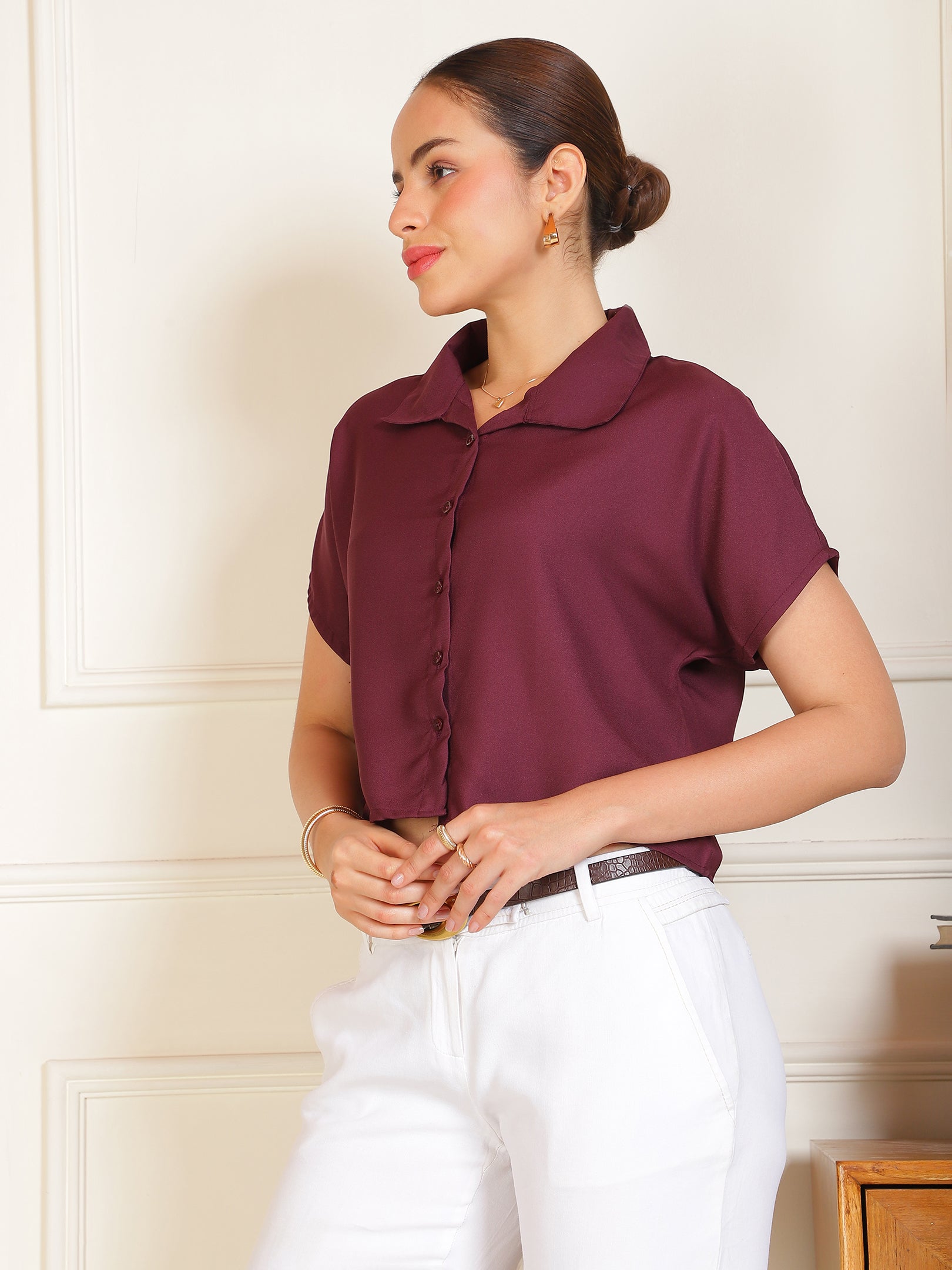 Mauve Crop Shirt