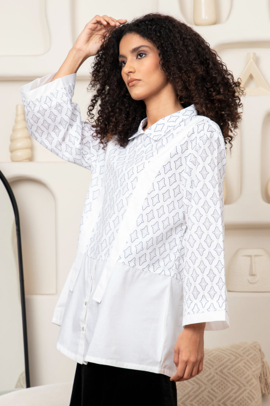 Double Layer Jacquard Statement Shirt Sanaita