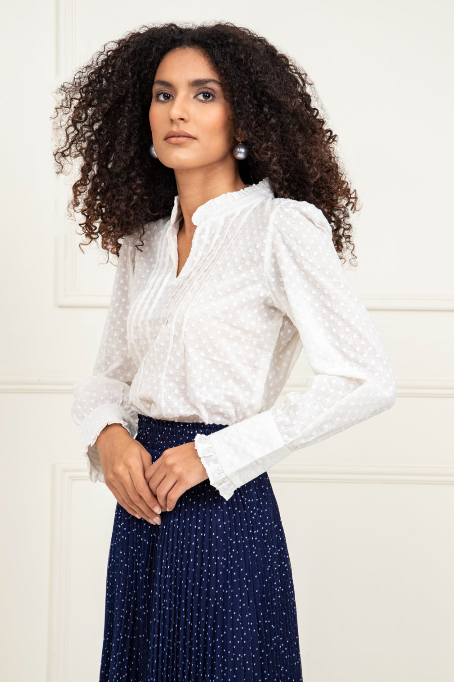 Floral Printed Dobby Textured Cotton Top Sanaita