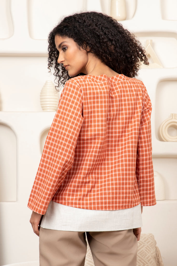 Double Layer Check Top Sanaita