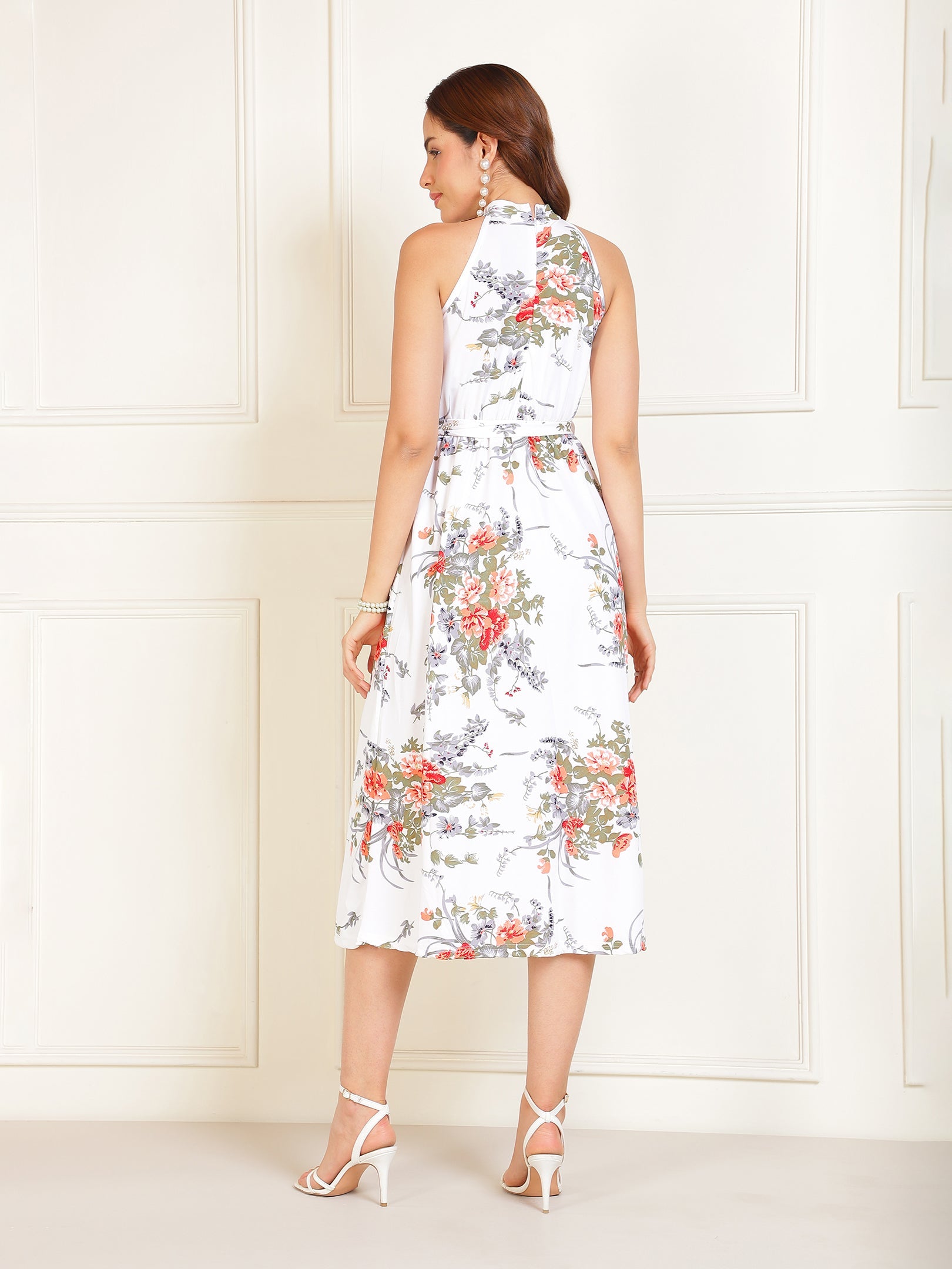 White Floral Dress Sanaita