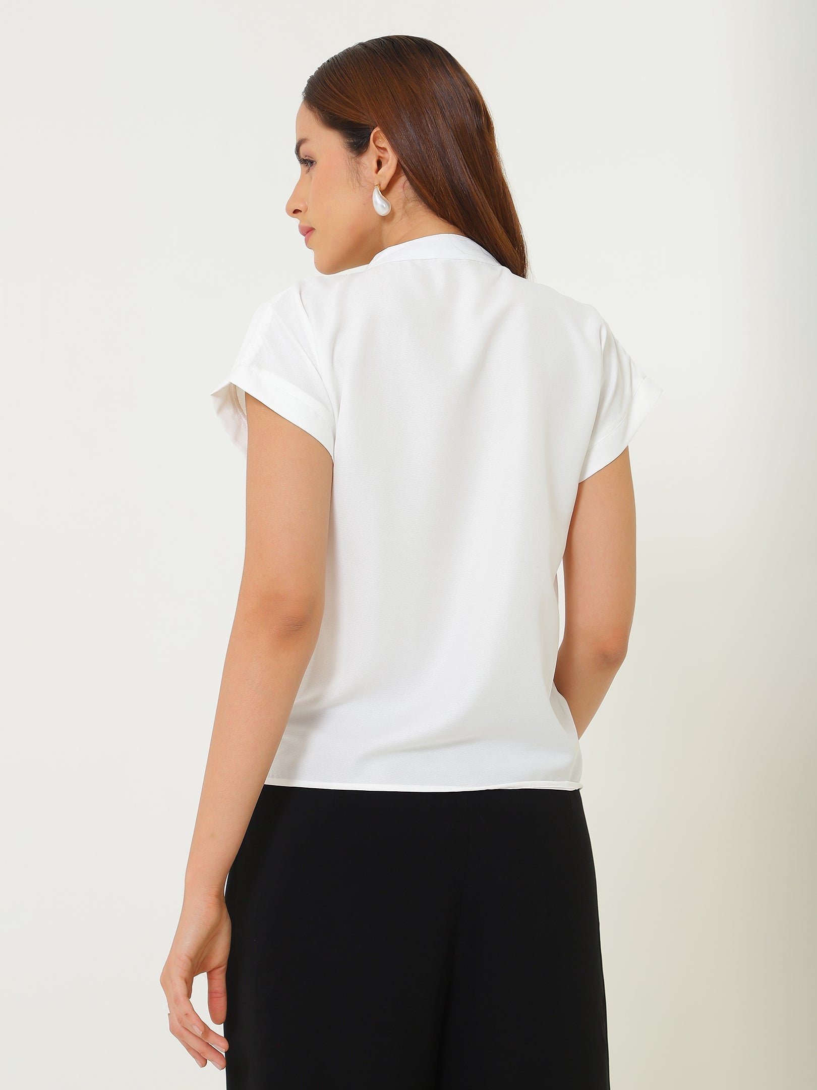 White Pleated Blouse Sanaita