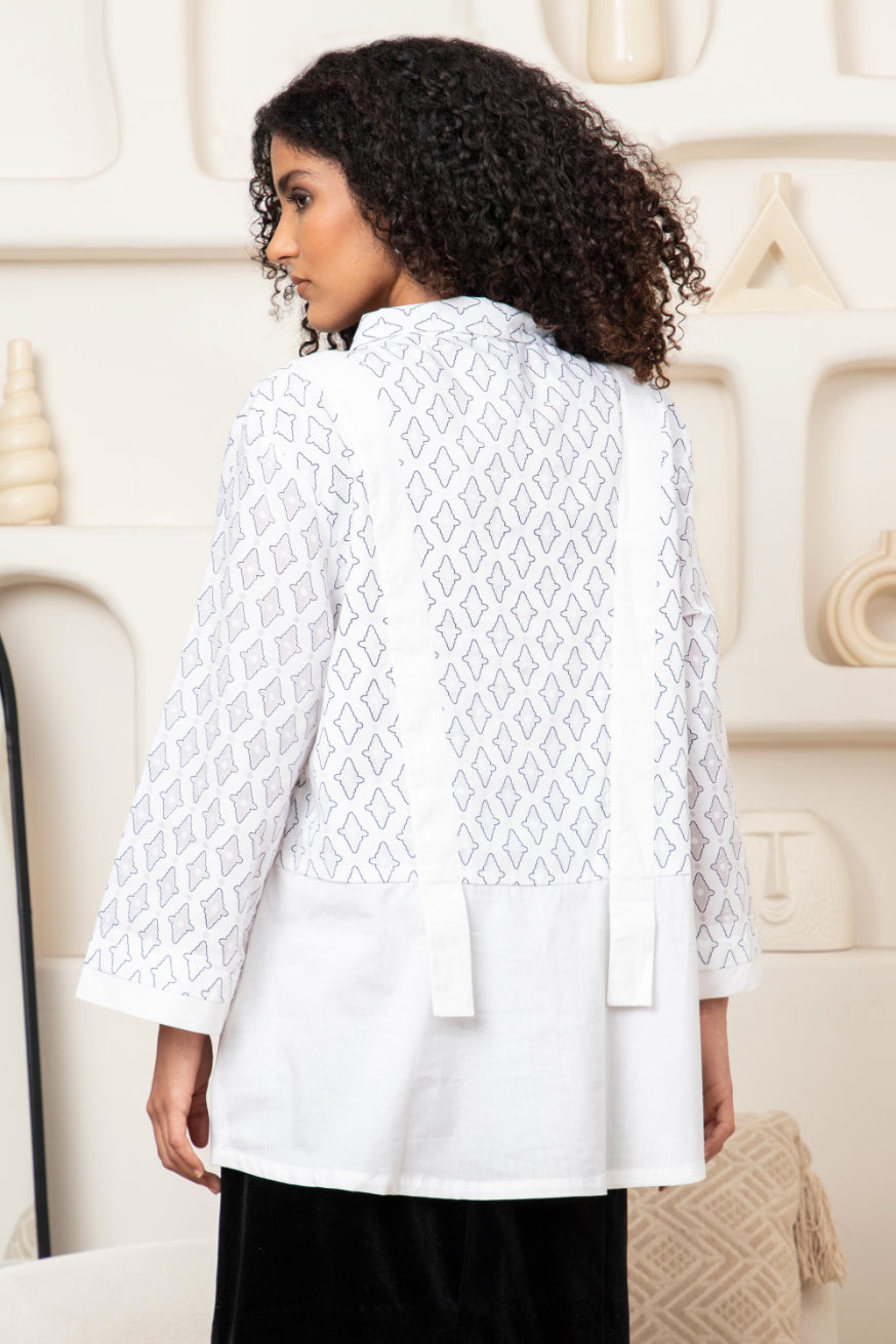 Double Layer Jacquard Statement Shirt Sanaita
