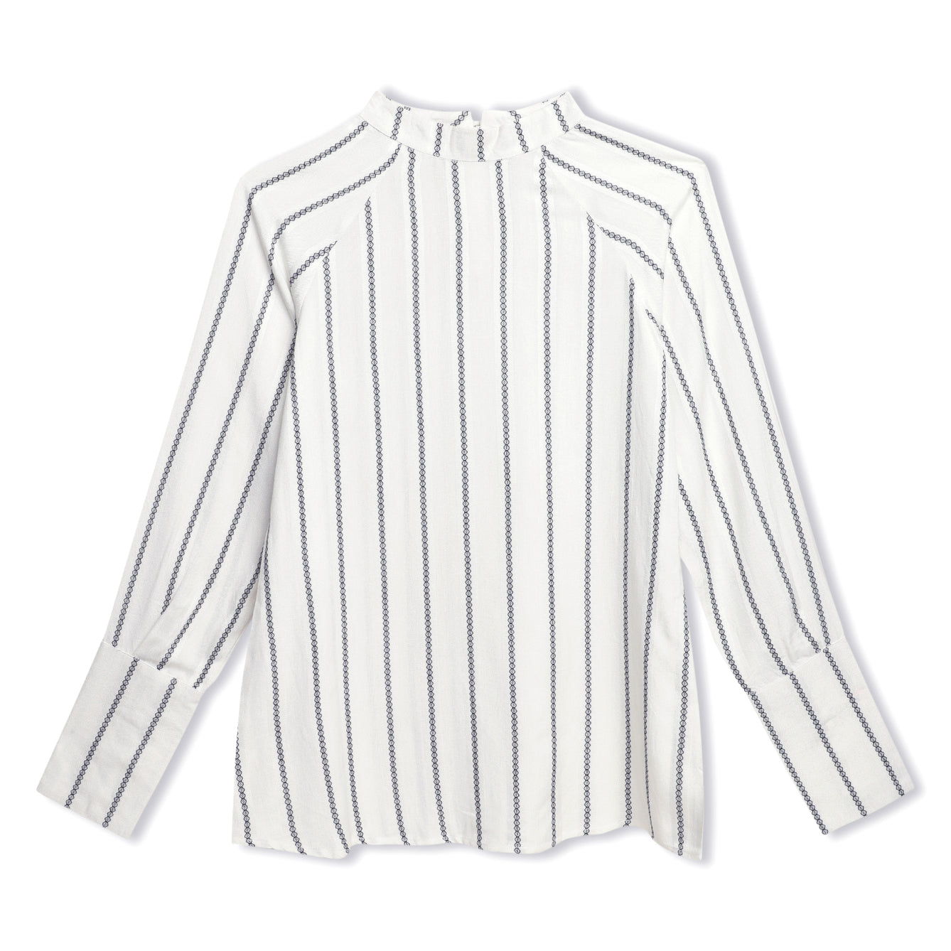 White Jacquard Stripe Top Sanaita