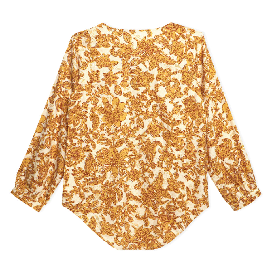 Yellow Printed Boho Top Sanaita