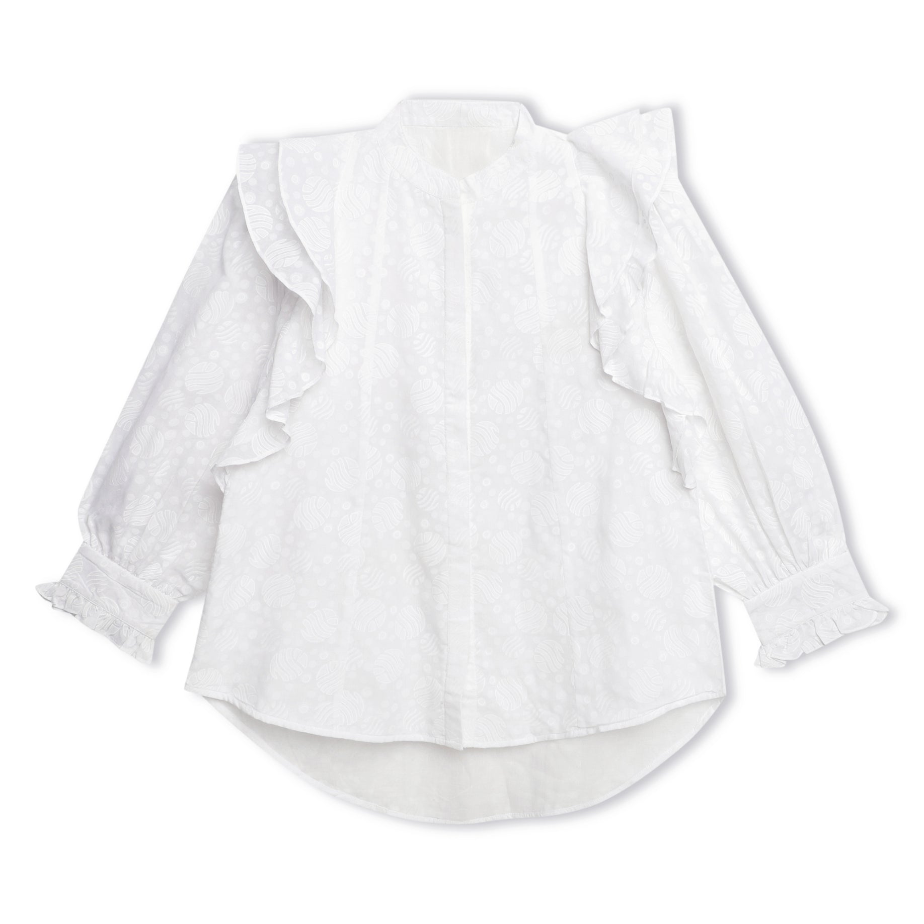 Double Frill Stylised Oversized Shirt Sanaita