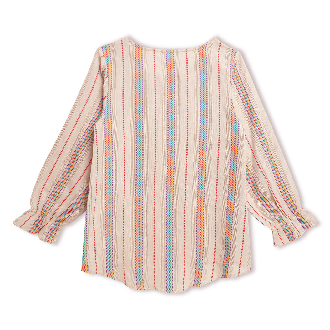 Multi Colour Dobby Textured Beige Top Sanaita