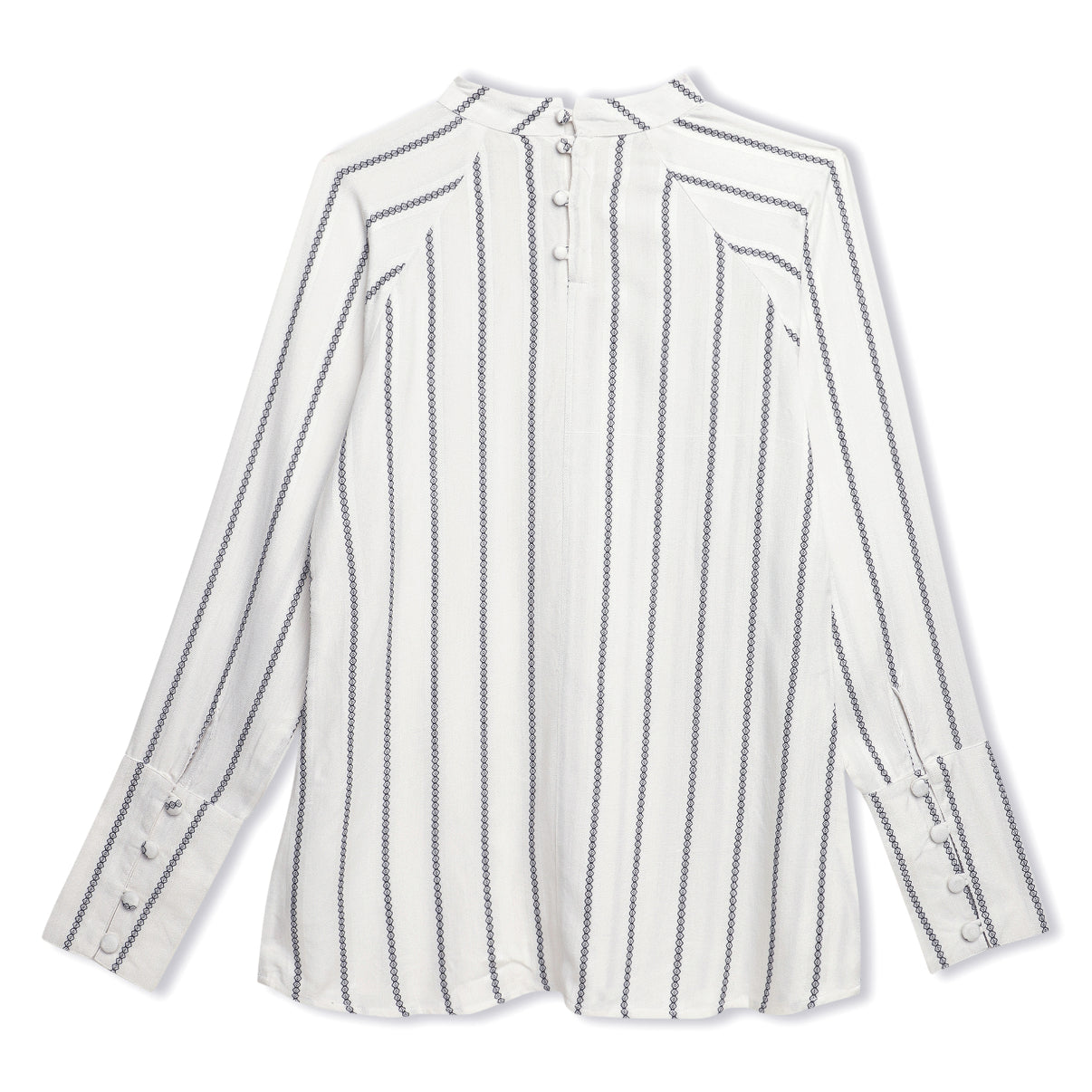 White Jacquard Stripe Top Sanaita