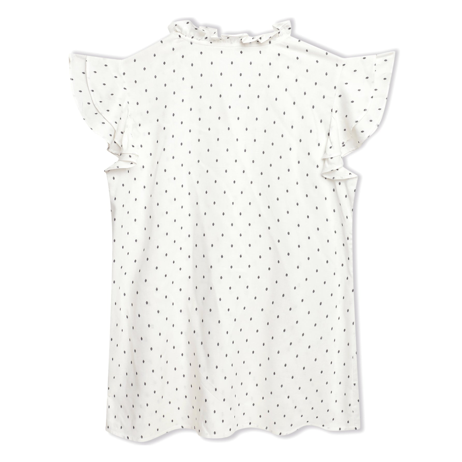 Blue Dobby Frill Cap Sleeve Top Sanaita