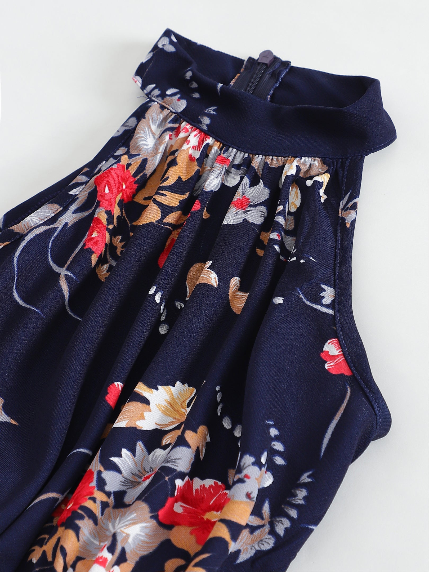 Navy Floral Dress Sanaita